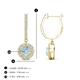 3 - Ilona (4mm) Round Aquamarine and Diamond Halo Dangling Earrings 