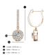 3 - Ilona (4mm) Round Diamond Halo Dangling Earrings 