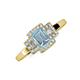 3 - Jessica Rainbow Emerald Cut Aquamarine with Round and Princess Cut Diamond Engagement Ring 