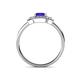 4 - Jessica Rainbow Emerald Cut Tanzanite with Round and Princess Cut Diamond Engagement Ring 
