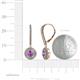 4 - Mavra 3.5mm Amethyst and Diamond Double Halo Dangling Earrings 