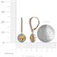 4 - Mavra 3.5mm Citrine and Diamond Double Halo Dangling Earrings 
