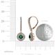 4 - Mavra 3.5mm Emerald and Diamond Double Halo Dangling Earrings 