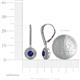 4 - Mavra 3.5mm Blue Sapphire and Diamond Double Halo Dangling Earrings 