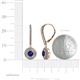 4 - Mavra 3.5mm Blue Sapphire and Diamond Double Halo Dangling Earrings 