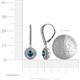 4 - Mavra 3.5mm Blue and White Diamond Double Halo Dangling Earrings 
