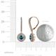 4 - Mavra 3.5mm Blue and White Diamond Double Halo Dangling Earrings 