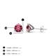 4 - Pema 4mm (0.40 ctw) Pink Tourmaline Martini Solitaire Stud Earrings 