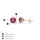 4 - Pema 4mm (0.40 ctw) Pink Tourmaline Martini Solitaire Stud Earrings 