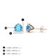 4 - Pema 4mm (0.44 ctw) Blue Topaz Martini Solitaire Stud Earrings 