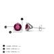 4 - Pema 4mm (0.63 ctw) Rhodolite Garnet Martini Solitaire Stud Earrings 