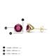 4 - Pema 4mm (0.63 ctw) Rhodolite Garnet Martini Solitaire Stud Earrings 