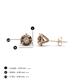4 - Pema 4mm (0.48 ctw) Smoky Quartz Martini Solitaire Stud Earrings 