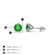 4 - Pema 4mm (0.58 ctw) Green Garnet Martini Solitaire Stud Earrings 