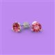 2 - Pema 5mm (0.80 ctw) Pink Tourmaline Martini Solitaire Stud Earrings 