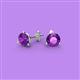 2 - Pema 5mm (0.80 ctw) Amethyst Martini Solitaire Stud Earrings 