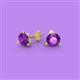 2 - Pema 5mm (0.80 ctw) Amethyst Martini Solitaire Stud Earrings 