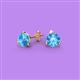 2 - Pema 5mm (1.00 ctw) Blue Topaz Martini Solitaire Stud Earrings 
