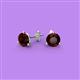 2 - Pema 5mm (1.26 ctw) Red Garnet Martini Solitaire Stud Earrings 