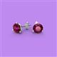 2 - Pema 5mm (1.00 ctw) Rhodolite Garnet Martini Solitaire Stud Earrings 