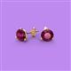 2 - Pema 5mm (1.00 ctw) Rhodolite Garnet Martini Solitaire Stud Earrings 