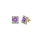 1 - Katheryn Amethyst and Diamond Halo Stud Earrings 