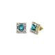 1 - Katheryn London Blue Topaz and Diamond Halo Stud Earrings 