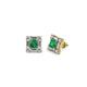 1 - Katheryn Emerald and Diamond Halo Stud Earrings 