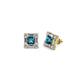 1 - Katheryn Blue and White Diamond Halo Stud Earrings 