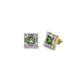 1 - Katheryn Diamond and Lab Created Alexandrite Halo Stud Earrings 