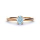 1 - Orla Oval Cut Aquamarine Solitaire Engagement Ring 
