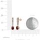 4 - Zera Oval Shape 6x4 mm Red Garnet and Diamond Journey Dangling Earrings 
