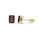 1 - Alina Emerald Cut Red Garnet (7x5mm) Solitaire Stud Earrings 