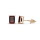 1 - Alina Emerald Cut Red Garnet (7x5mm) Solitaire Stud Earrings 