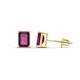 1 - Alina Emerald Cut Rhodolite Garnet (7x5mm) Solitaire Stud Earrings 