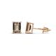 1 - Alina Emerald Cut Smoky Quartz (7x5mm) Solitaire Stud Earrings 