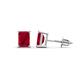 1 - Alina Emerald Cut Ruby (7x5mm) Solitaire Stud Earrings 