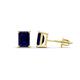 1 - Alina Emerald Cut Blue Sapphire (7x5mm) Solitaire Stud Earrings 