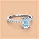 2 - Charlotte Desire 7x5 mm Emerald Cut Aquamarine and Round Diamond Hidden Halo Engagement Ring 