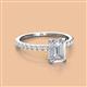 2 - Charlotte Desire 7x5 mm Emerald Cut White Sapphire and Round Diamond Hidden Halo Engagement Ring 