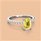 2 - Charlotte Desire 7x5 mm Emerald Cut Yellow Sapphire and Round Diamond Hidden Halo Engagement Ring 