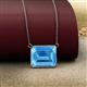 2 - Olivia 12x10 mm Emerald Cut Blue Topaz East West Solitaire Pendant Necklace 