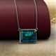 2 - Olivia 12x10 mm Emerald Cut London Blue Topaz East West Solitaire Pendant Necklace 
