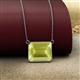 2 - Olivia 12x10 mm Emerald Cut Lemon Quartz East West Solitaire Pendant Necklace 
