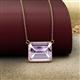 2 - Olivia 12x10 mm Emerald Cut Light Amethyst East West Solitaire Pendant Necklace 