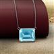 2 - Olivia 12x10 mm Emerald Cut Sky Blue Topaz East West Solitaire Pendant Necklace 