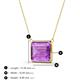 3 - Olivia 12x10 mm Emerald Cut Amethyst East West Solitaire Pendant Necklace 