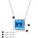 3 - Olivia 12x10 mm Emerald Cut Blue Topaz East West Solitaire Pendant Necklace 