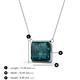 3 - Olivia 12x10 mm Emerald Cut London Blue Topaz East West Solitaire Pendant Necklace 