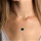 4 - Olivia 12x10 mm Emerald Cut London Blue Topaz East West Solitaire Pendant Necklace 